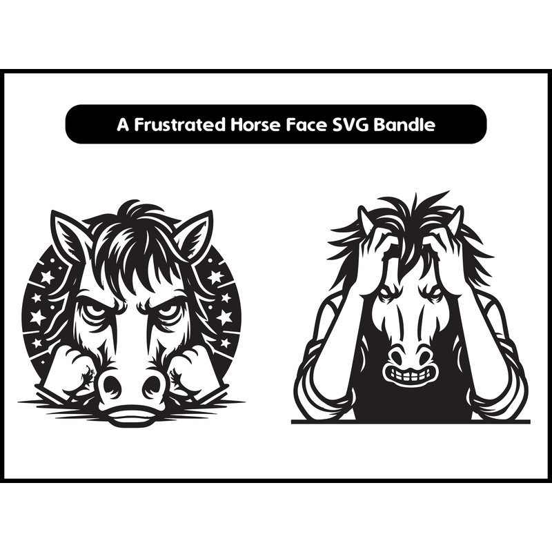 A Frustrated Horse Face SVG Bandle 2