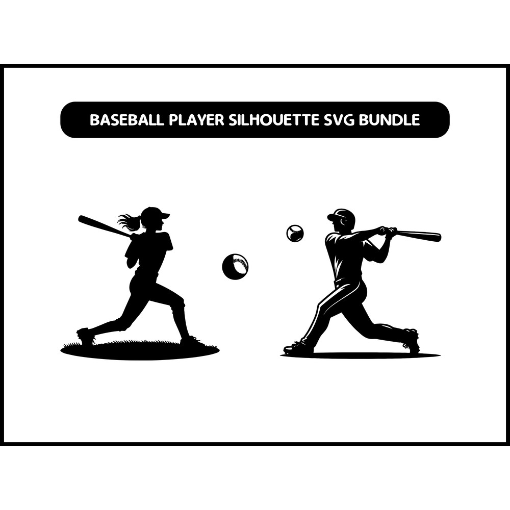 Baseball Player Silhouette Svg Bundle 2
