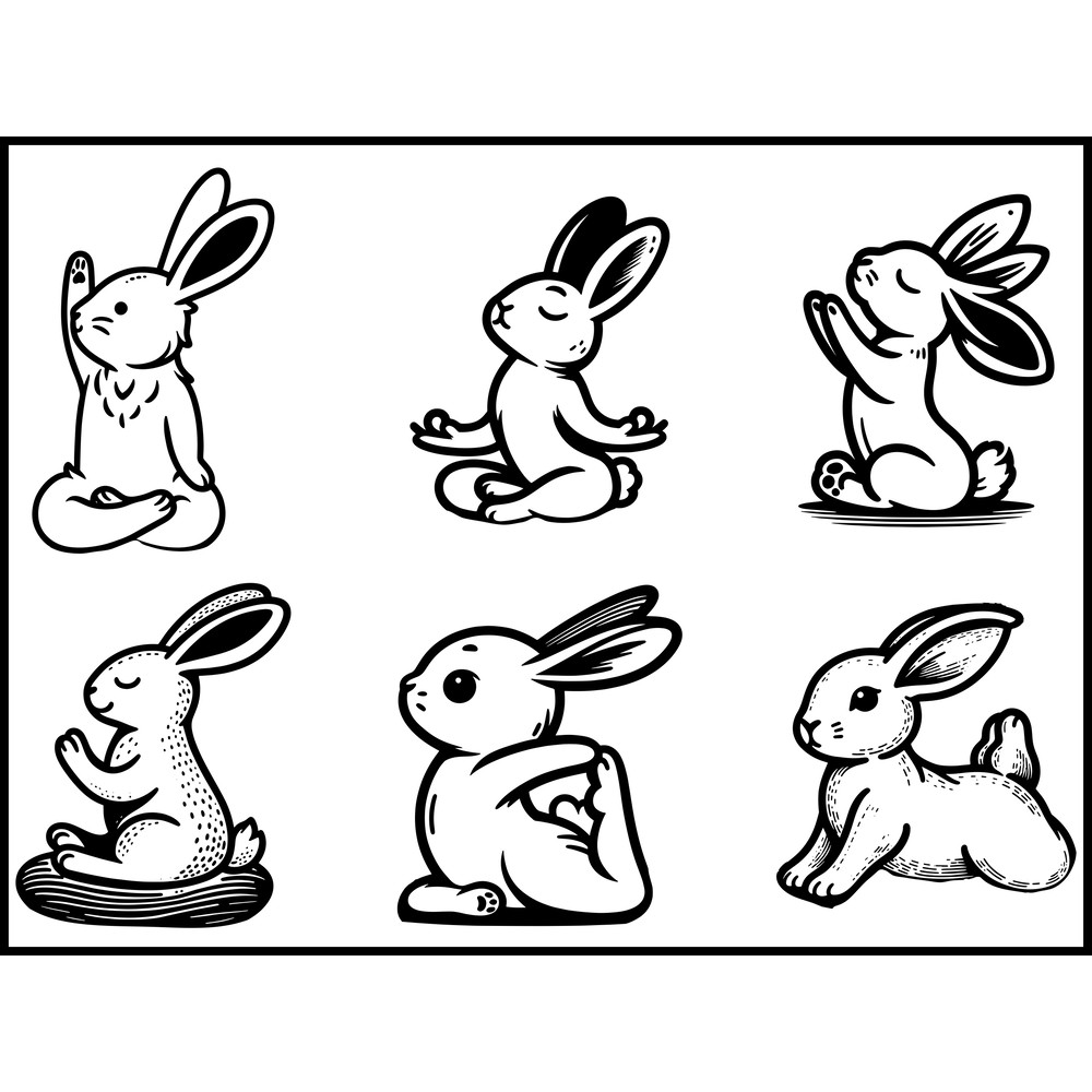 Rabbit Yoga Svg Bundle 1