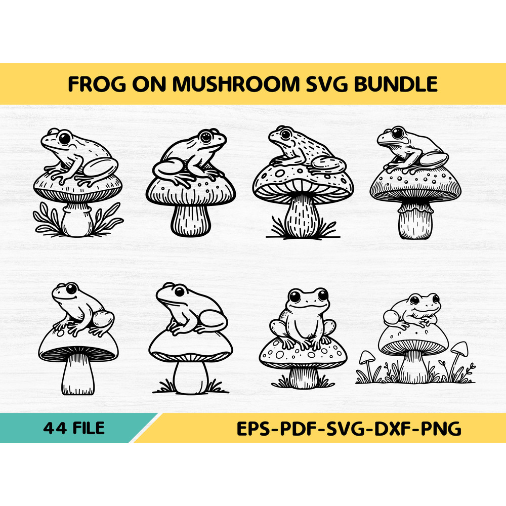 Frog On Mushroom Svg Bundle 0