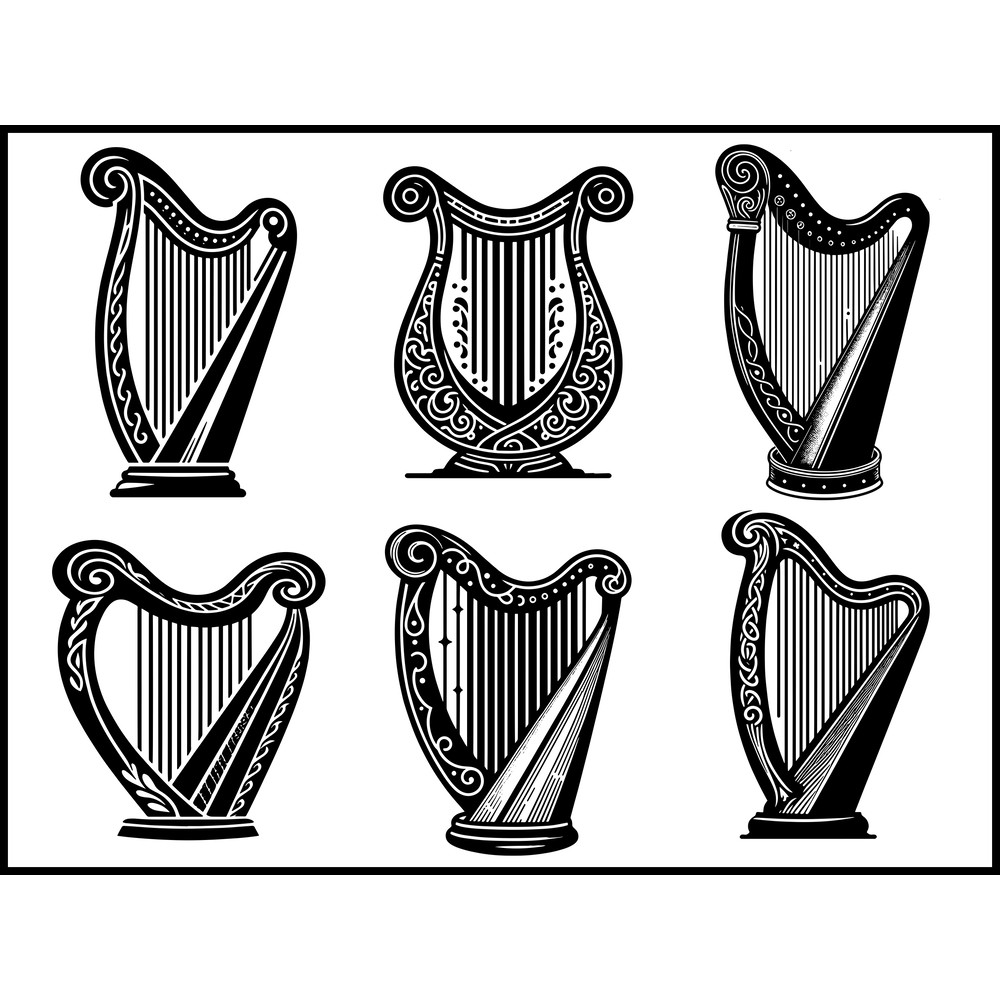 Celtic Harp Svg Bundle 1
