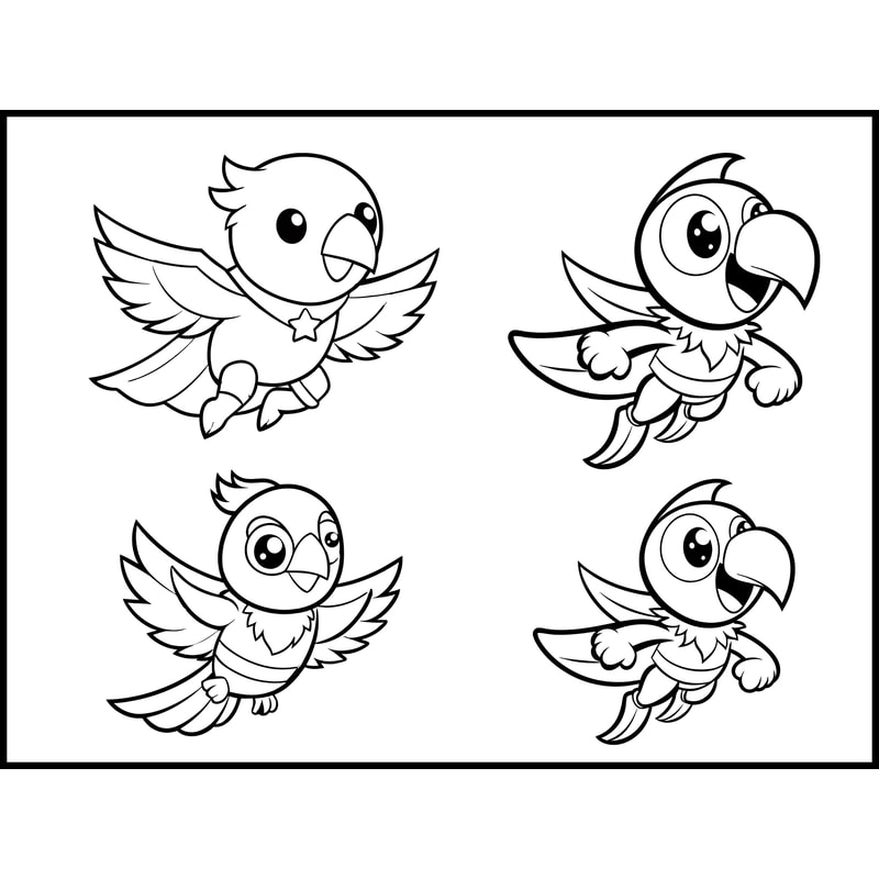 Cute Parrot Super Hero Flying Svg Bundle 1