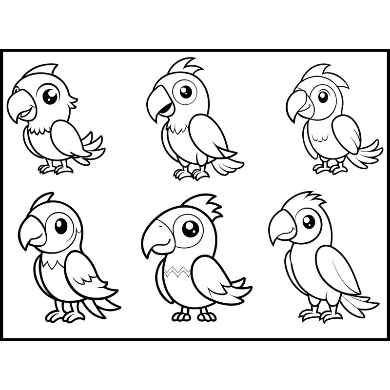 Cute Parrot Standing Svg Bundle 1