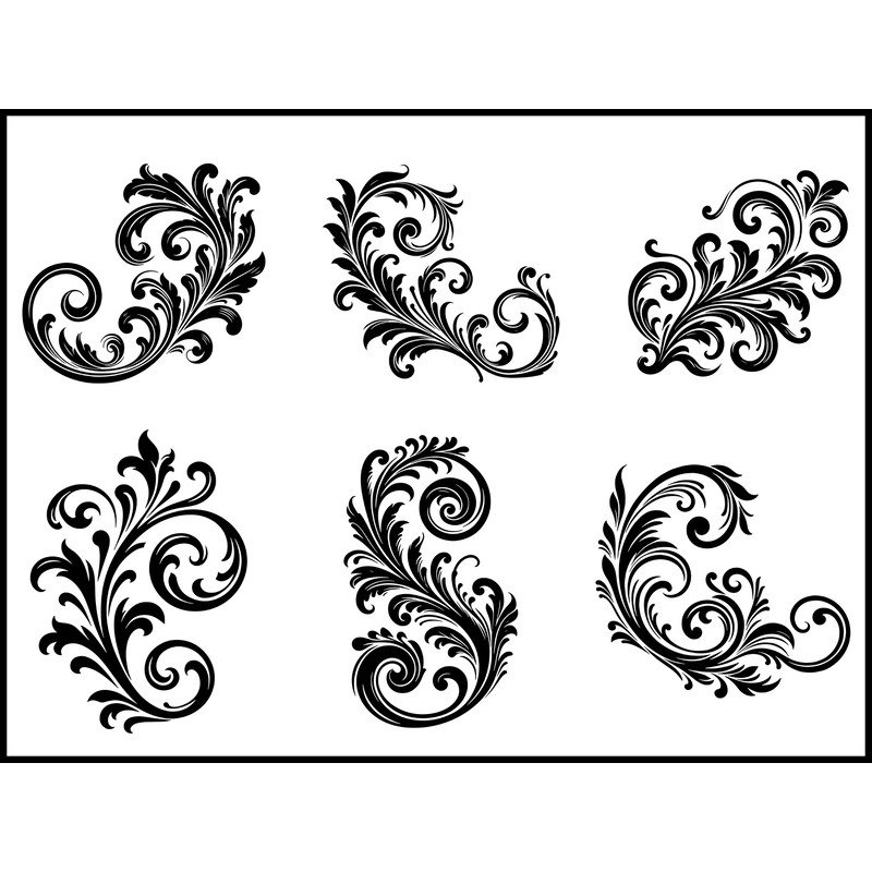 Flourish Ornament Frame Svg Bundle 1