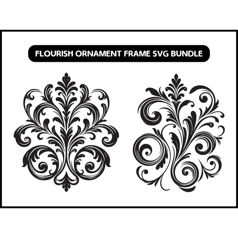 Flourish Ornament Frame Svg 2