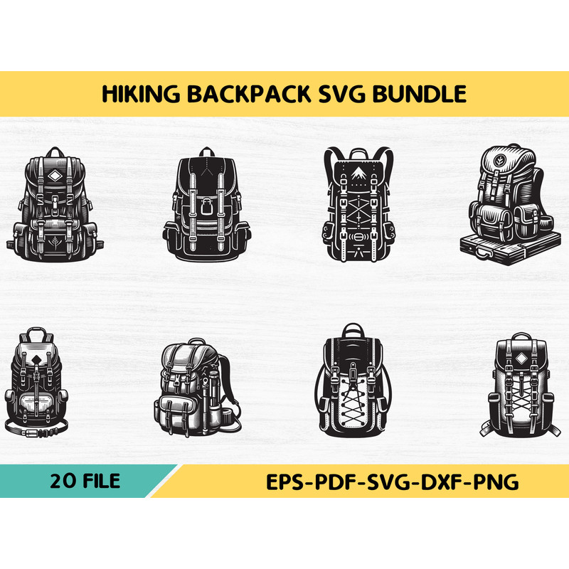HIKING BACKPACK Svg Bundle 0