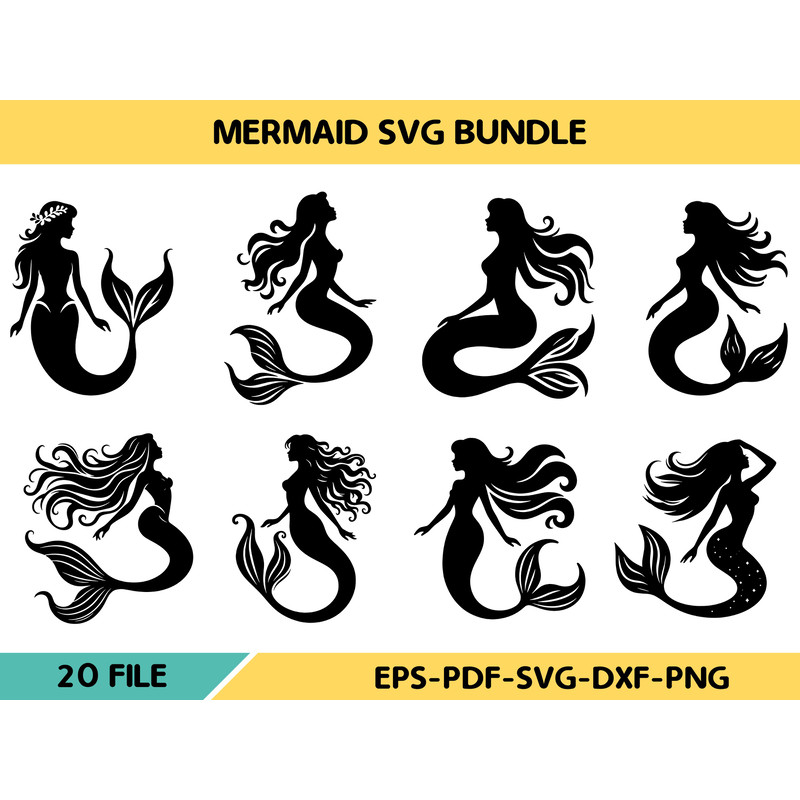 Mermaid Svg Bundle 0