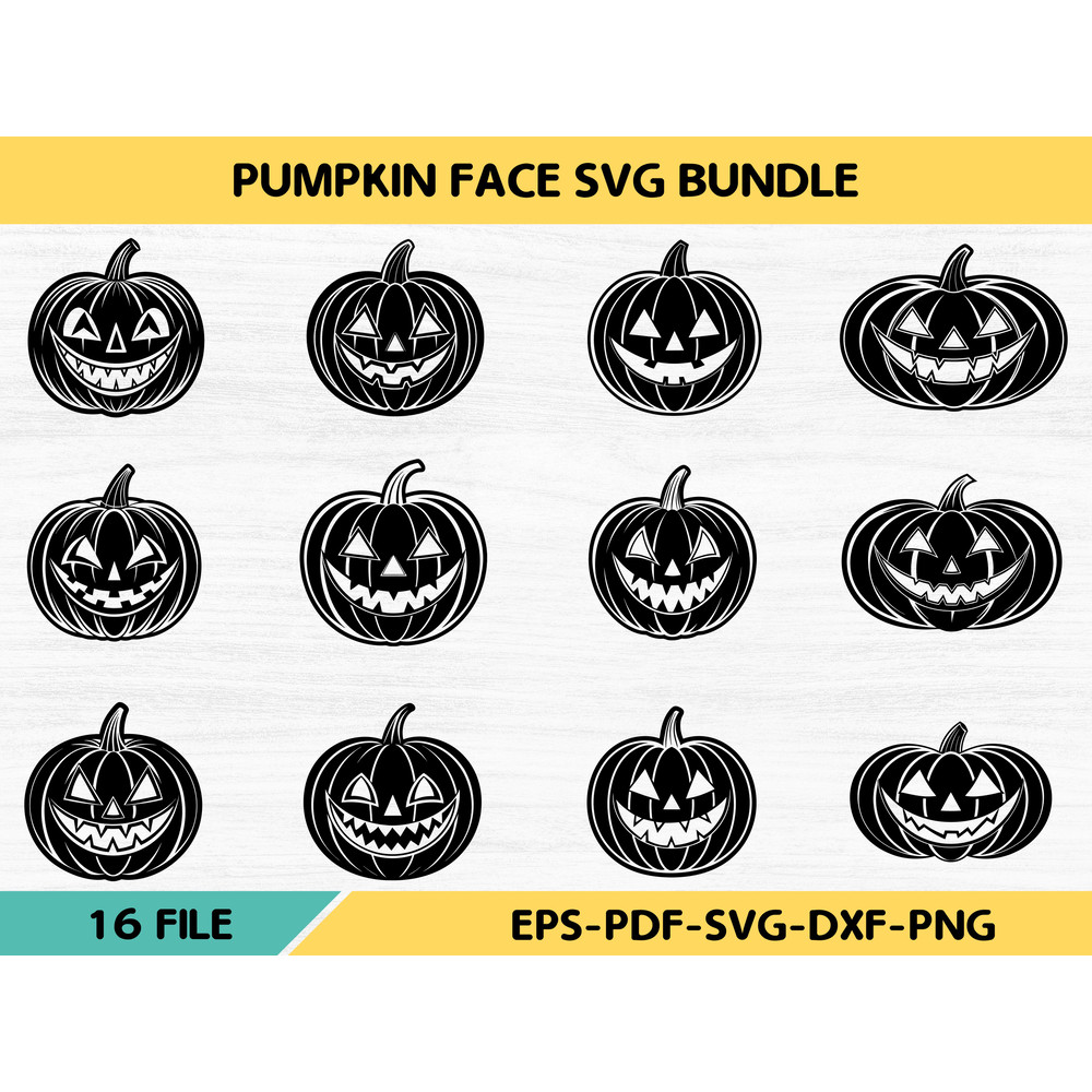 Pumpkin Face Svg Bundle 0