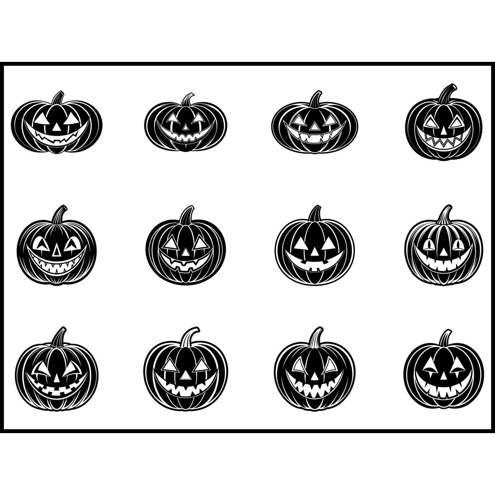 Pumpkin Face Svg Bundle 1