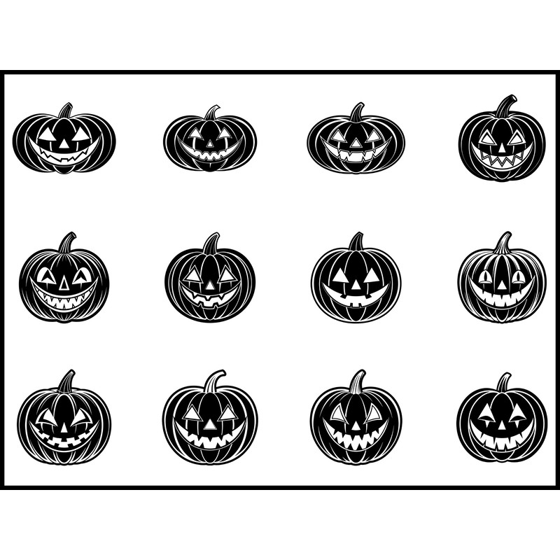 Pumpkin Face Svg Bundle 1