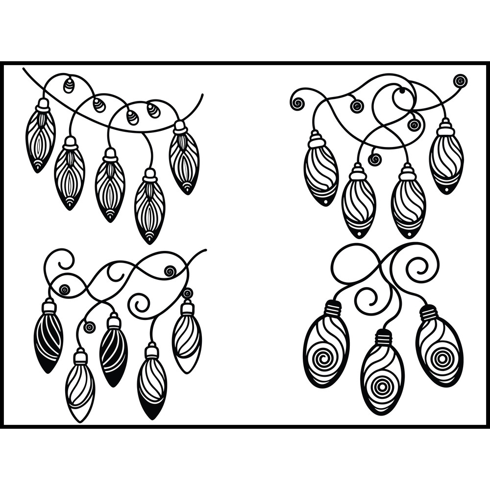 Swirly Strand Or String Of Christmas Light Bulbs Svg Bundle 1