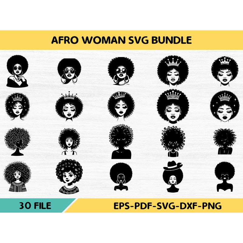 Afro Woman SVG Bundle 0