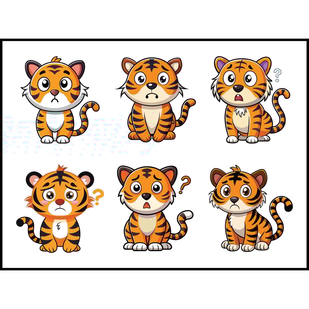 Cute Tiger Confuse Svg Bundle 1
