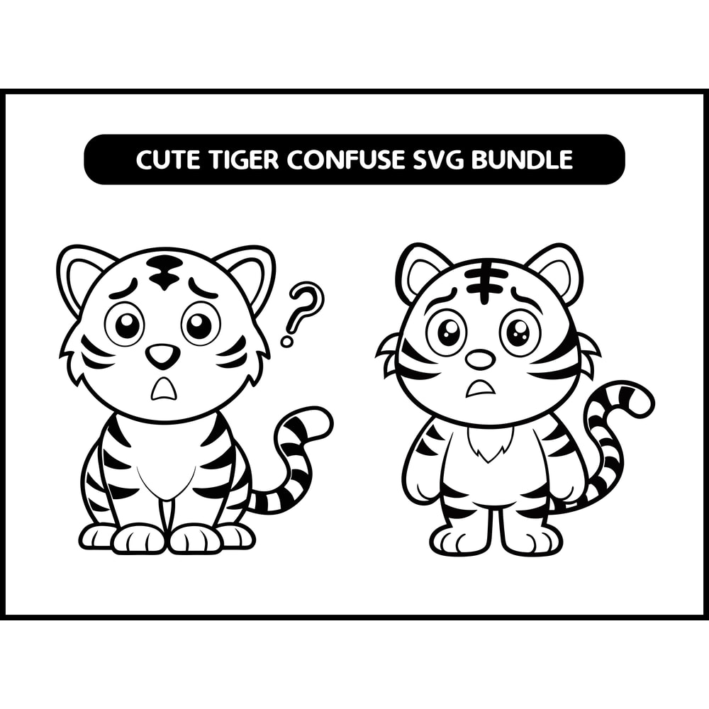 Cute Tiger Confuse Svg Bundle 2