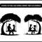 Couple Sitting On Swing Under Tree Svg 2