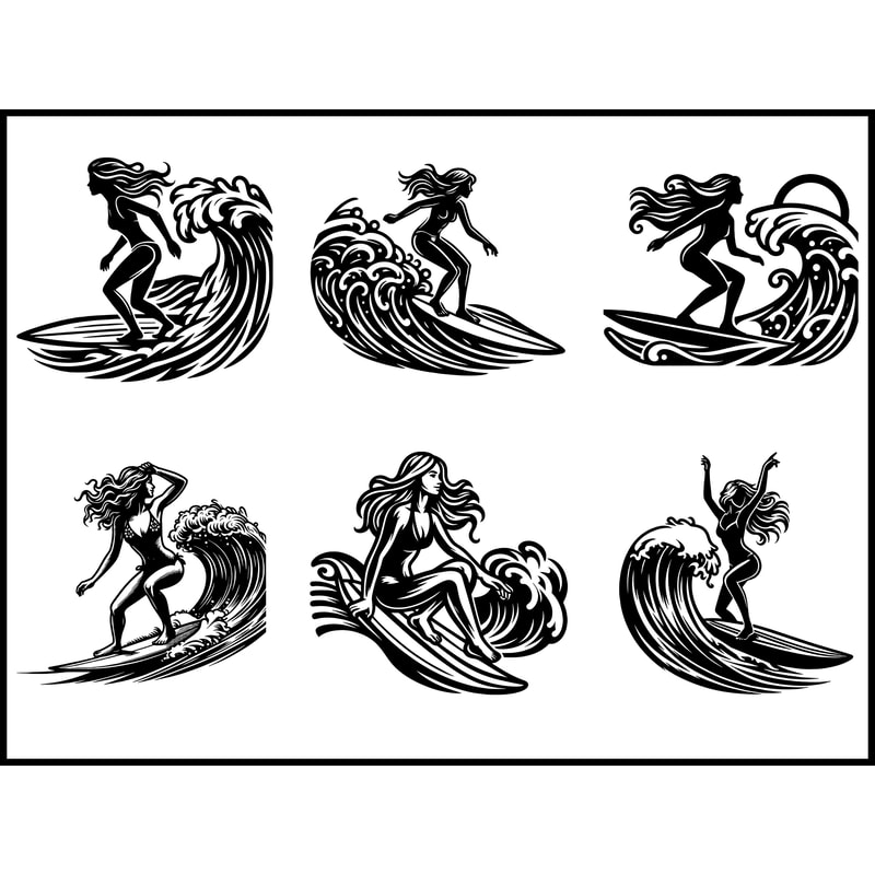 Surfer Girl Svg Bundle 1