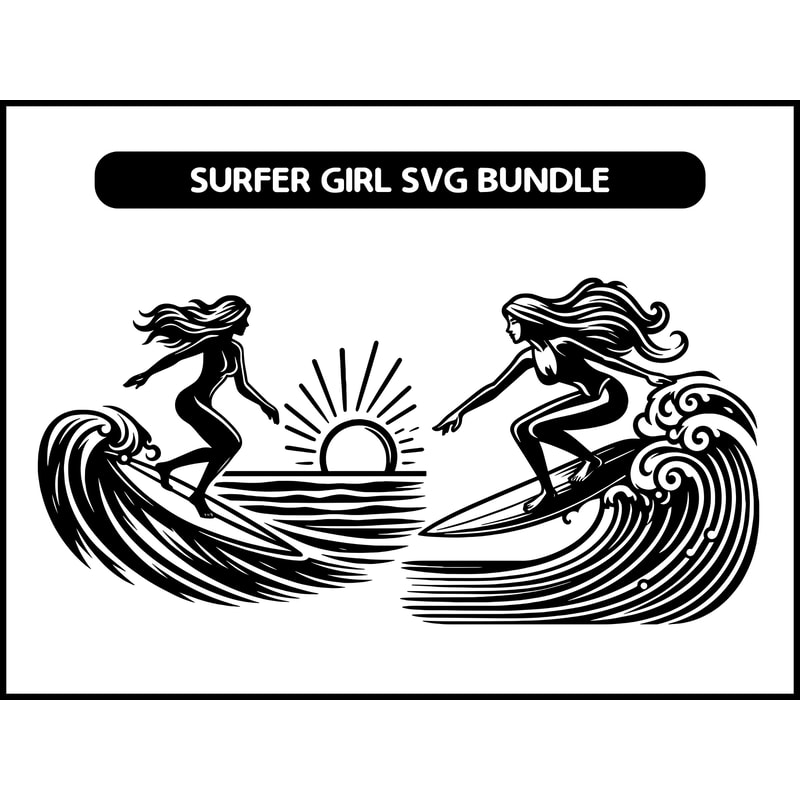 Surfer Girl Svg Bundle 2