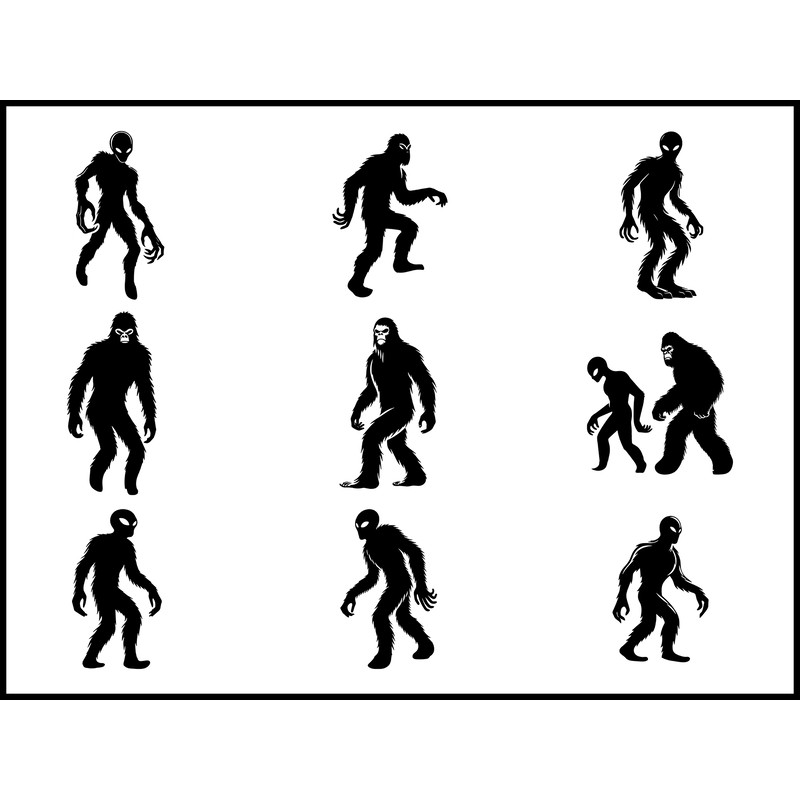 Bigfoot And Alien Svg 1