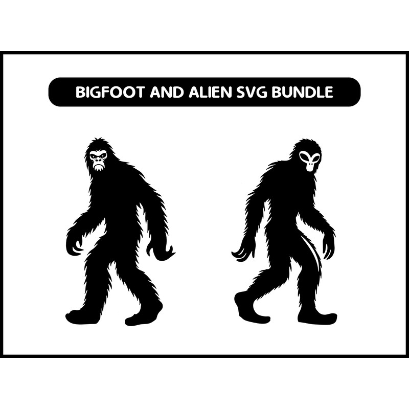 Bigfoot And Alien Svg 2