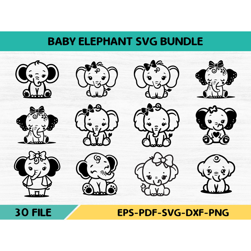 Baby Elephant Svg 0