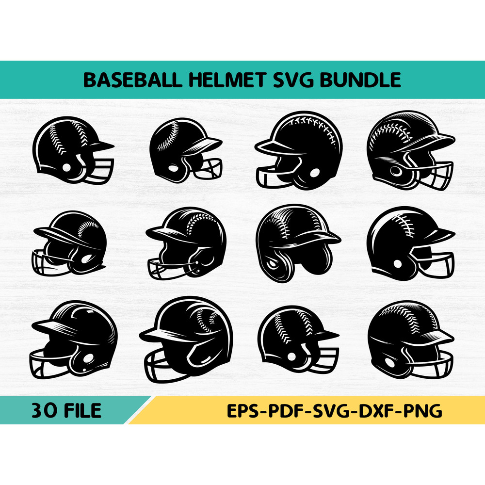Baseball Helmet Svg Bundle 0