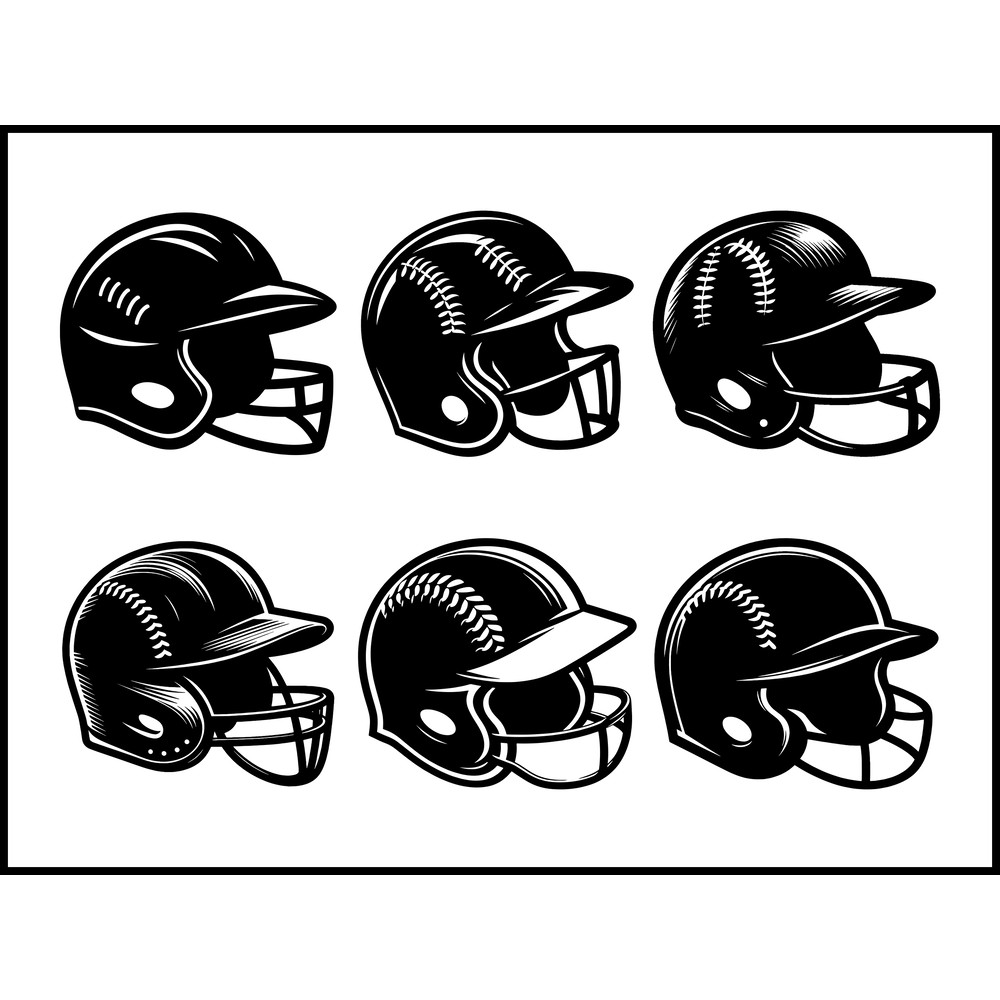 Baseball Helmet Svg Bundle 1