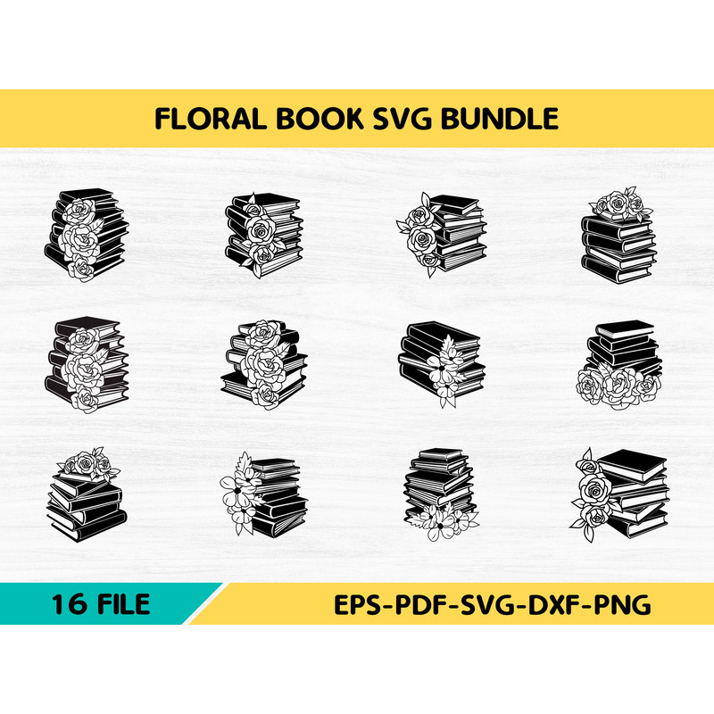 Floral Book Svg Bundle 0