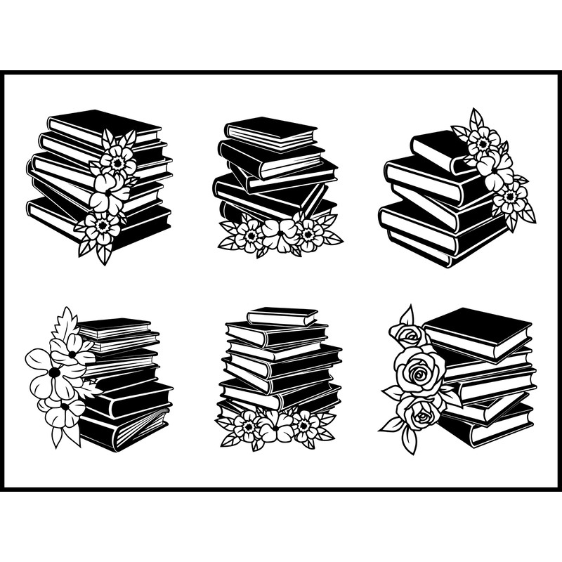 Floral Book Svg Bundle 1