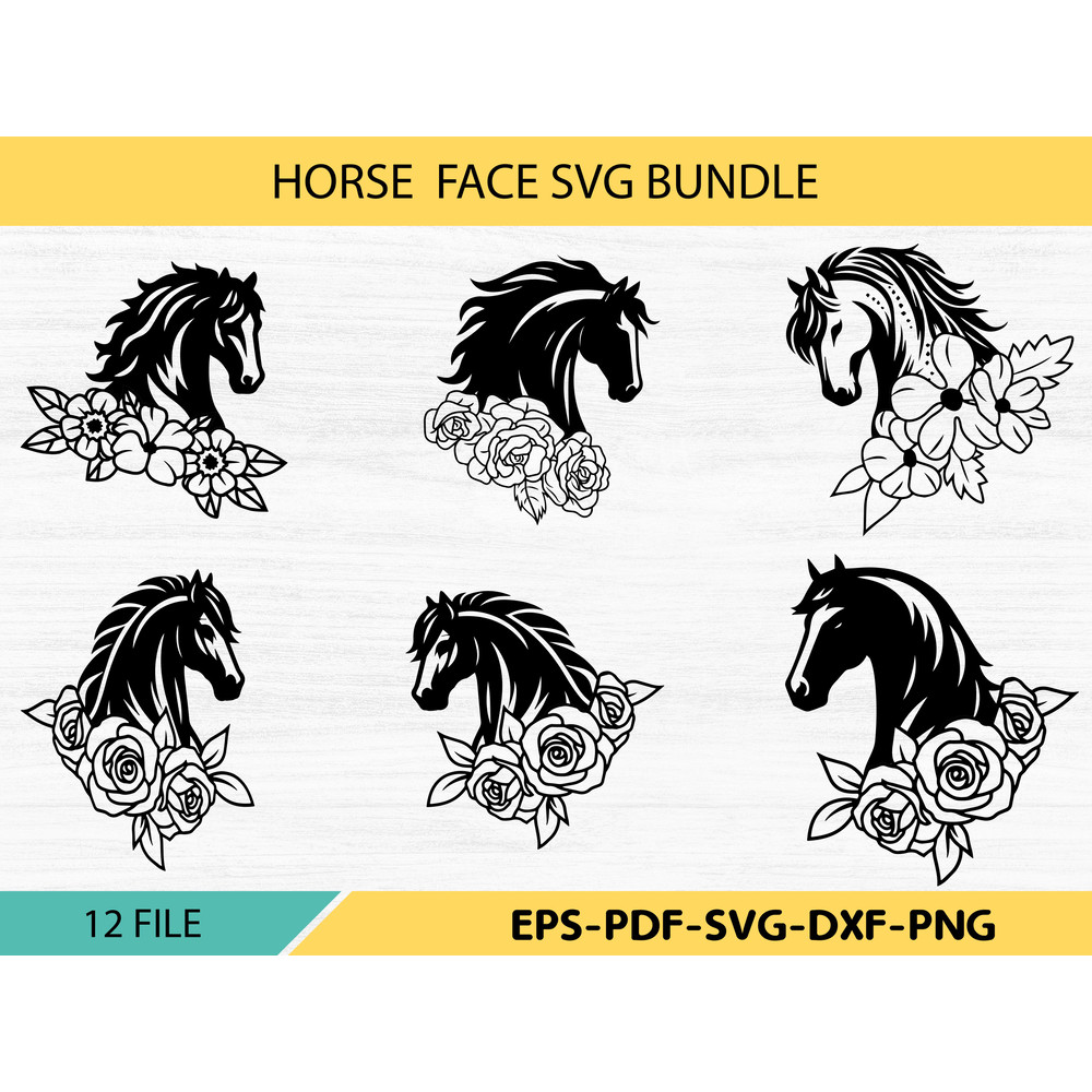 Flower Horse Svg 0