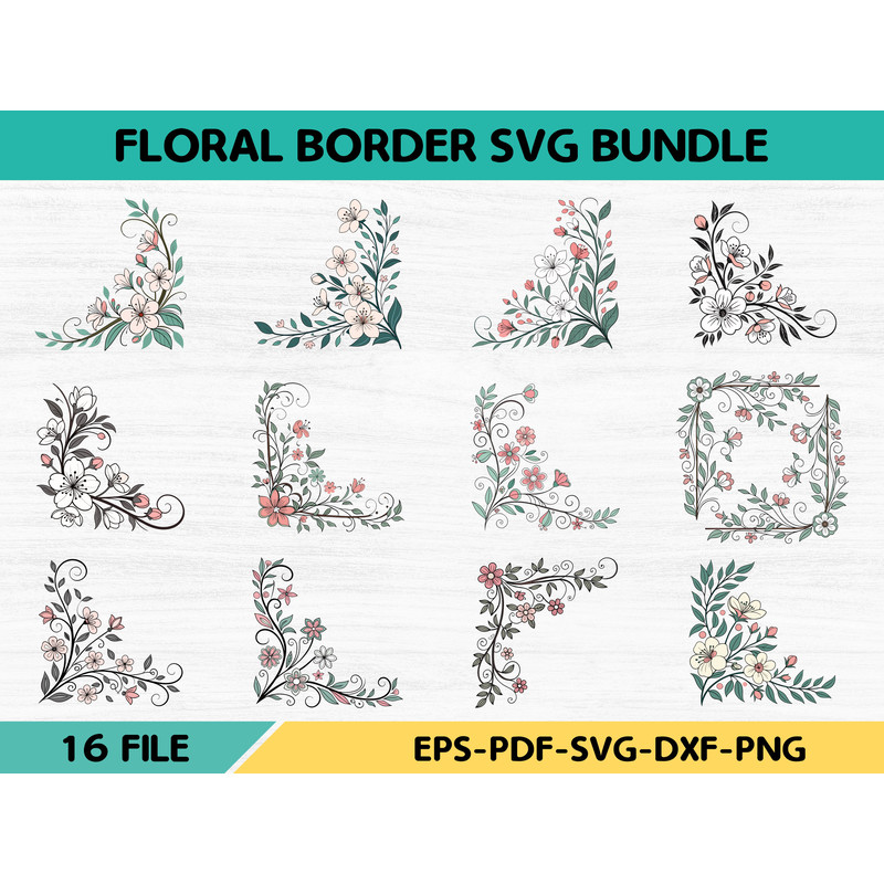 Floral Border Svg Bundle 0