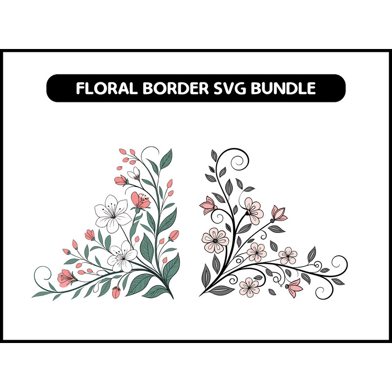 Floral Border Svg Bundle 2