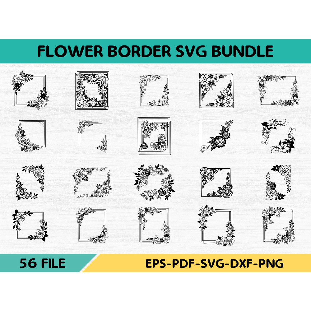 Flower Border Svg Bundle 0