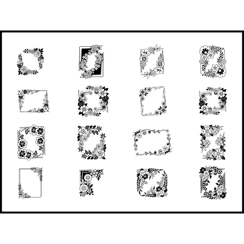 Flower Border Svg Bundle 1