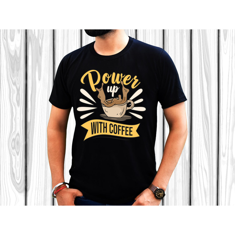 Vintage Typography Coffee Text T Shirt 1