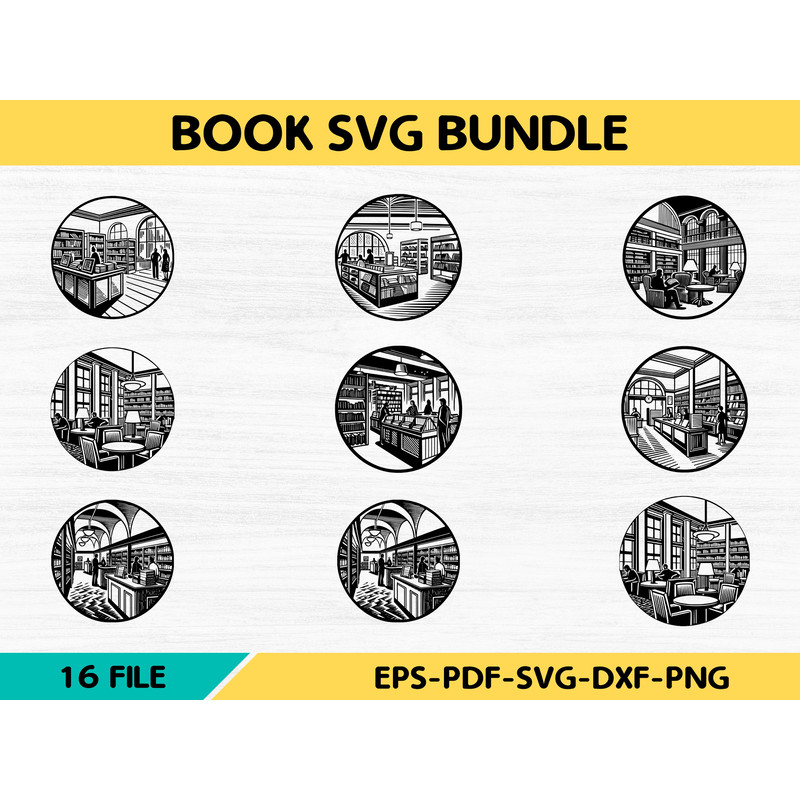 Books On Shelf Library Home Svg 0