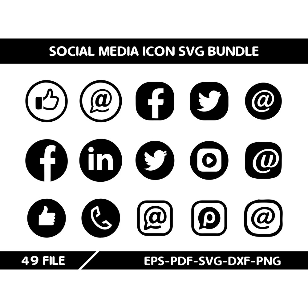 Social Media Icon Svg Bundle 0