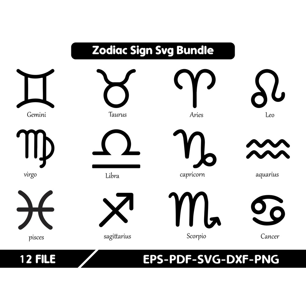 Zodiac Signs Astrology Horoscope Svg 0