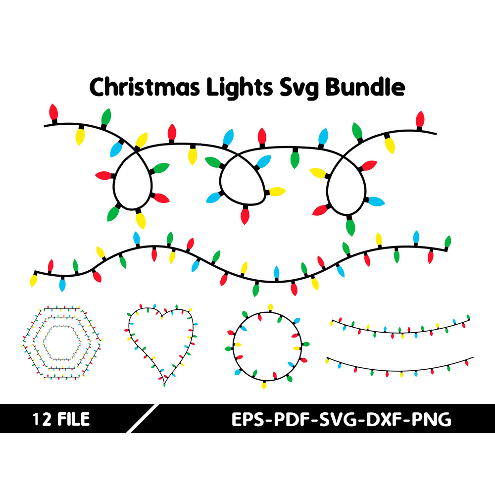 Christmas Lights Svg Bundle 0
