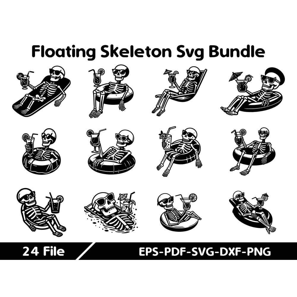 Floating Skeleton Svg Bundle 0