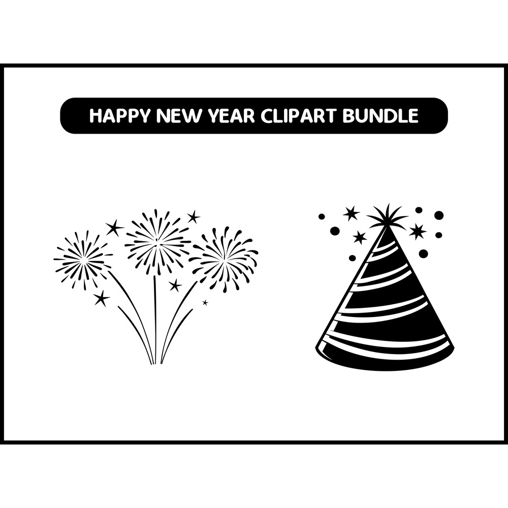 Happy New Year Clipart Bundle 2