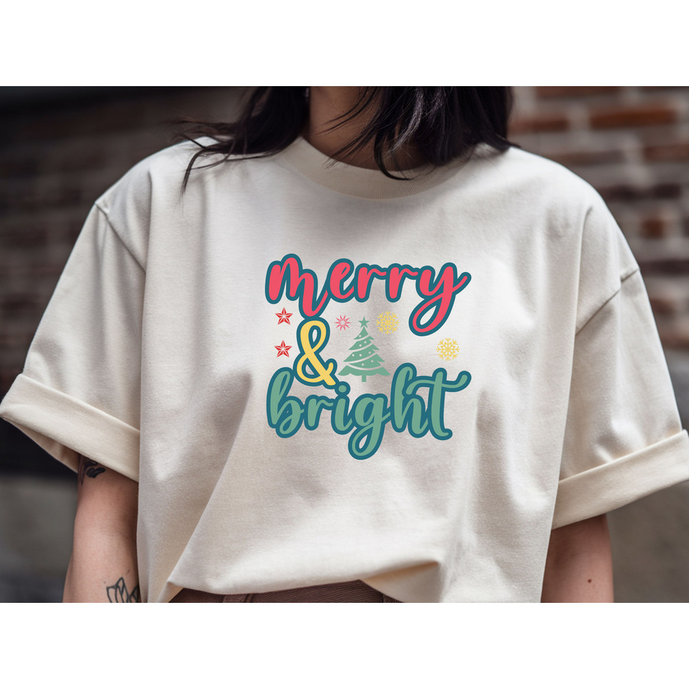 Merry And Bright T Shirt Design 1
