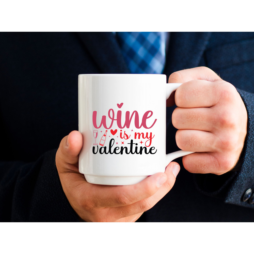 Wine Is My Valentine T Shirt Design 1
