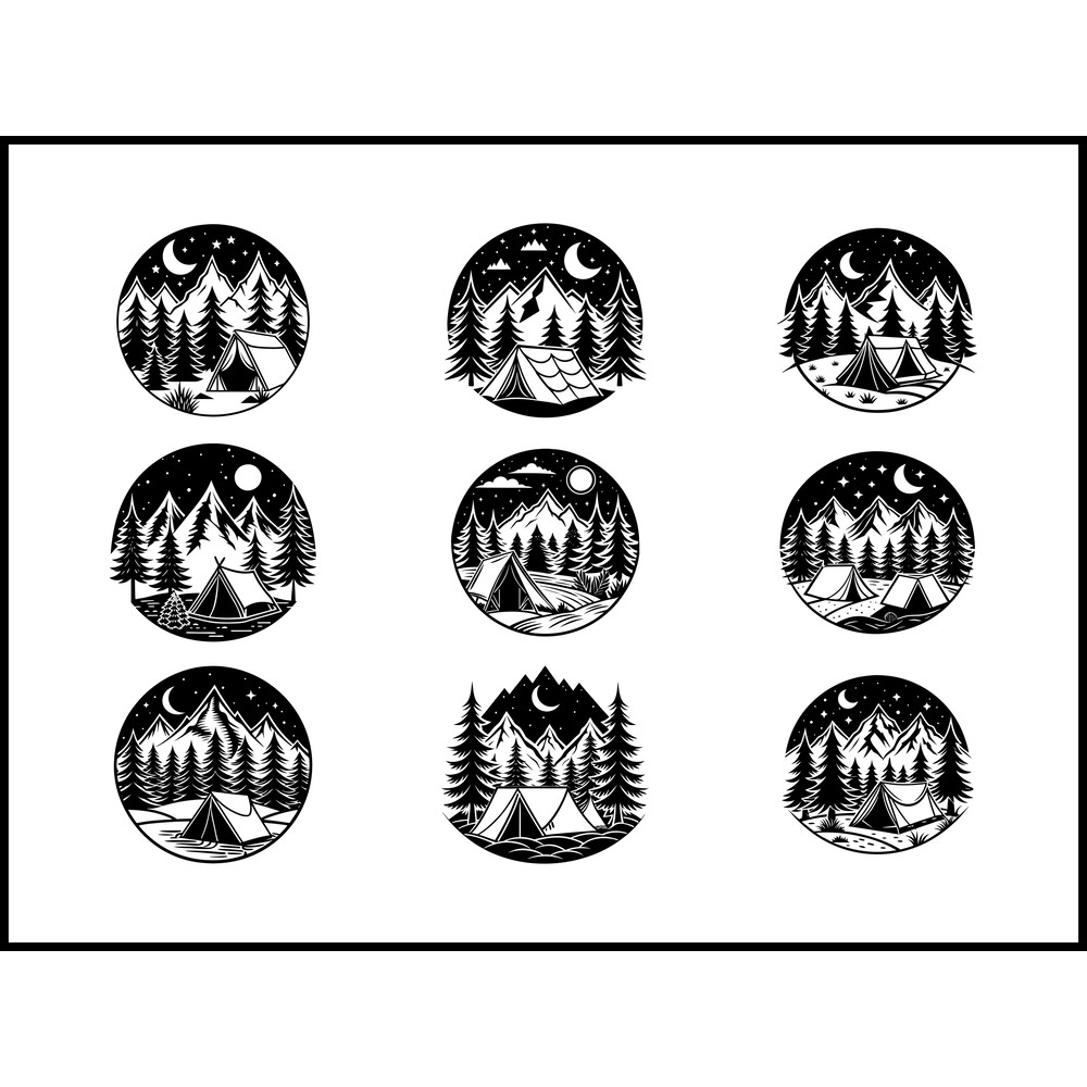 Camping Sublimation Clipart Bundle 1