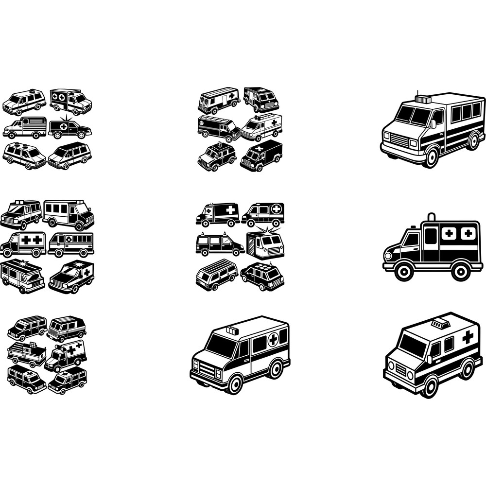 Ambulance Collection Clipart 1