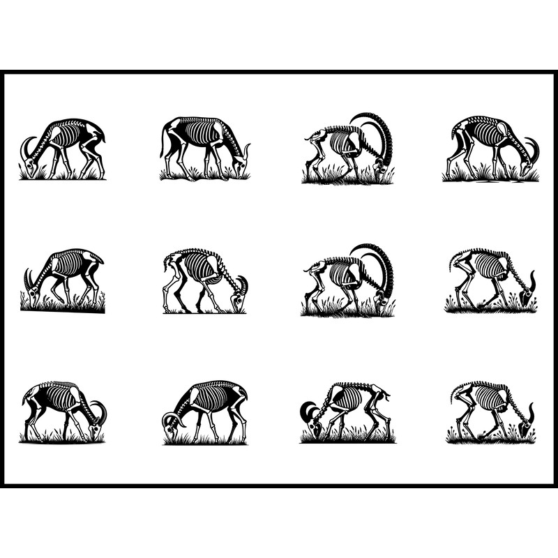 Grazing Skeleton Svg Bundle 1