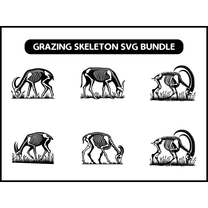Grazing Skeleton Svg Bundle 2