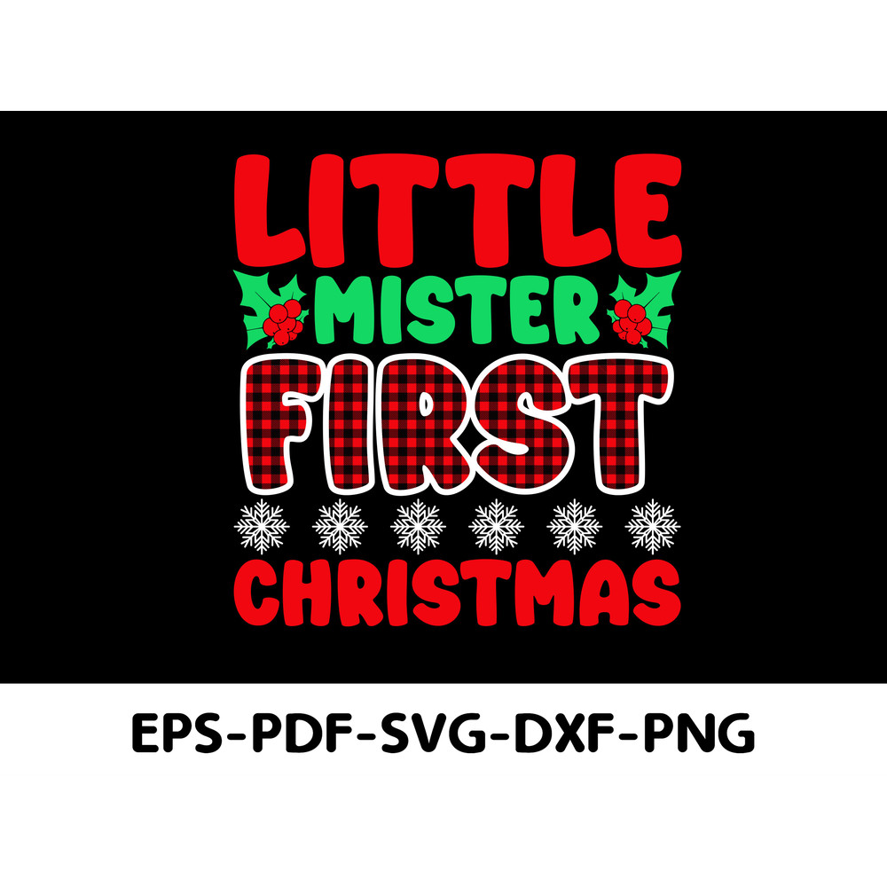 Little Mister First Christmas T Shirt Design 0
