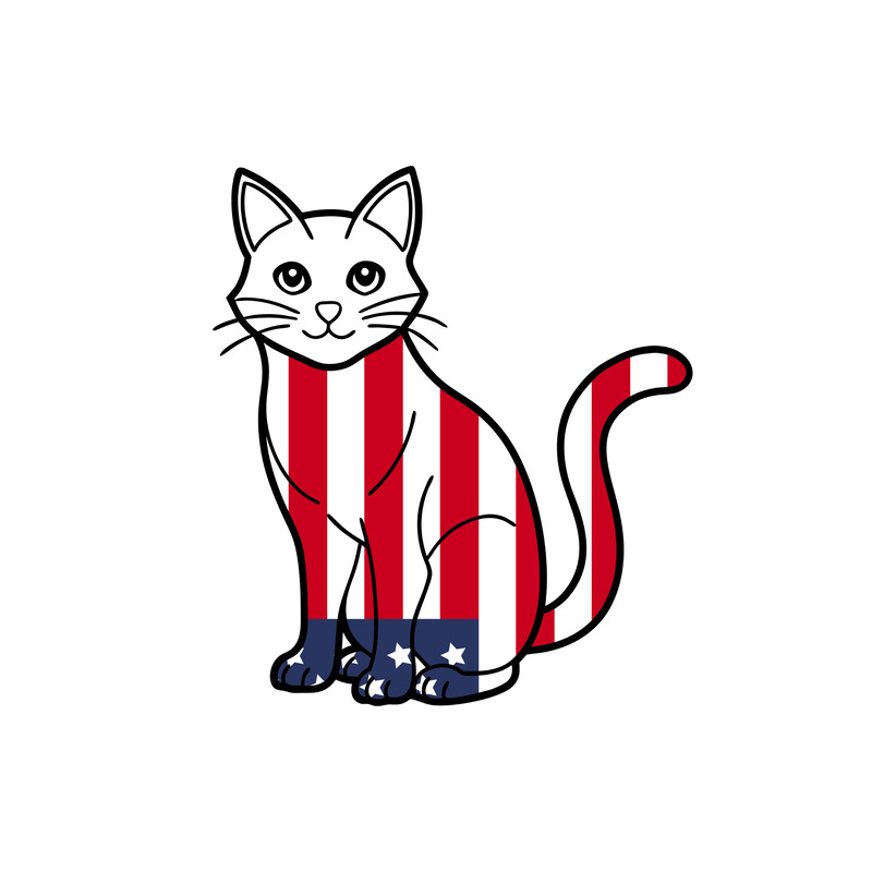 4th July Cat Svg 0