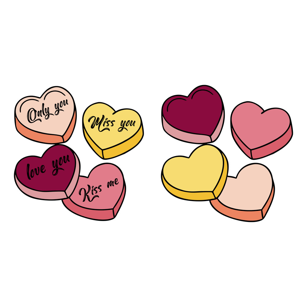 Candy Hearts Svg Bundle 1
