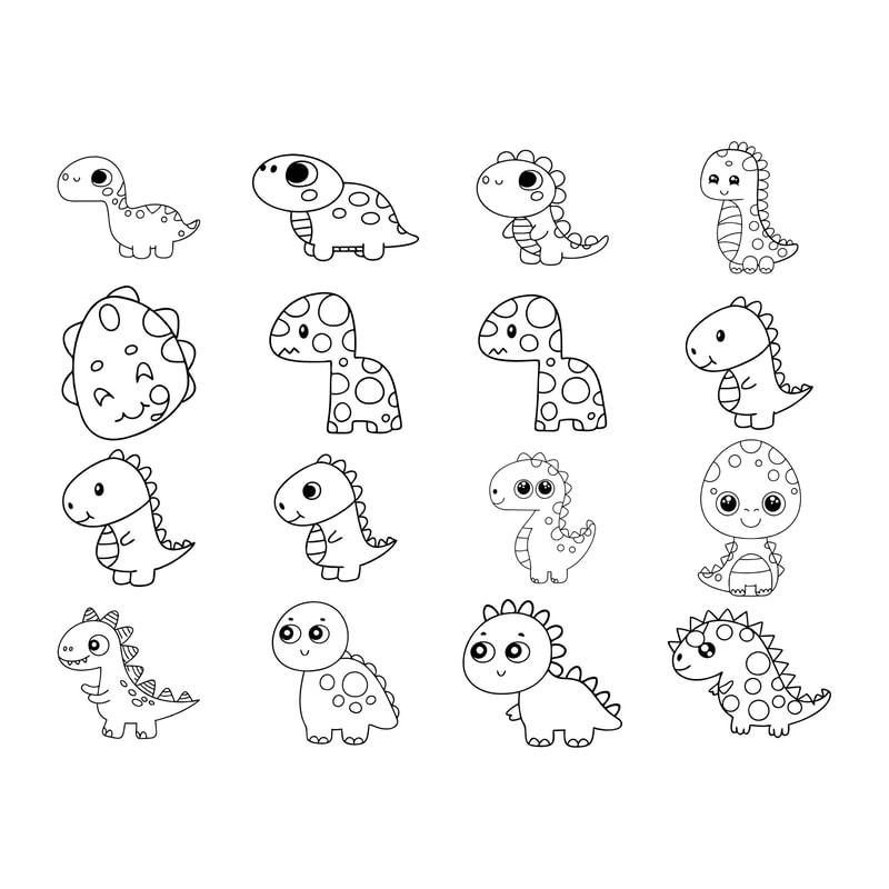 Doodle Dinosaur Svg Bundle 1